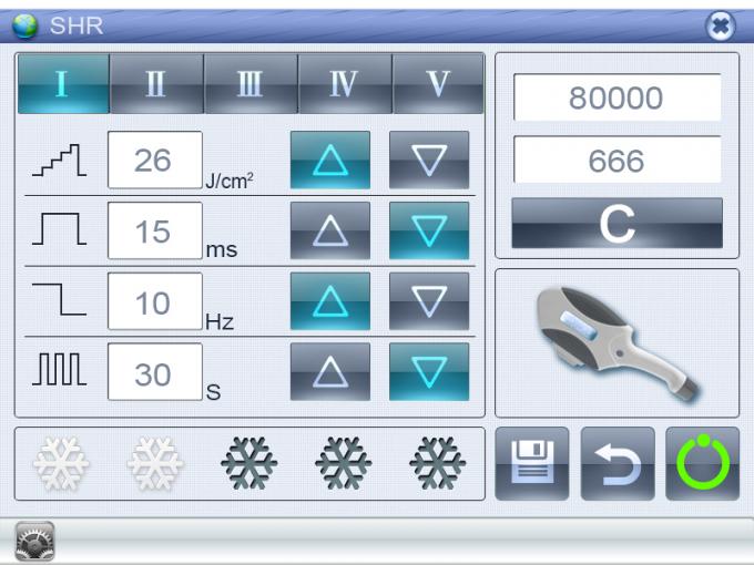 IPL SHR Hair Removal Machine with 650 - 950nm wavelength , 15 x 50mm spot size
