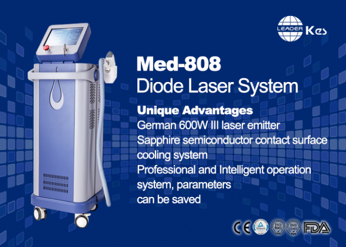 Germany 6 Bar Handpiece Laser Diode 808 Nm Hair Removal Machine , Laser Depilation Machine