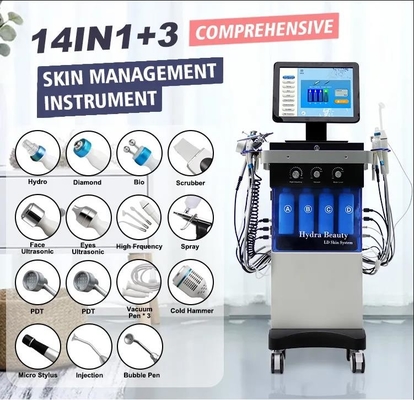 Whitening PDT Oxygen Facial Machine , H2 02 Hydrafacial Machine 14 In 1